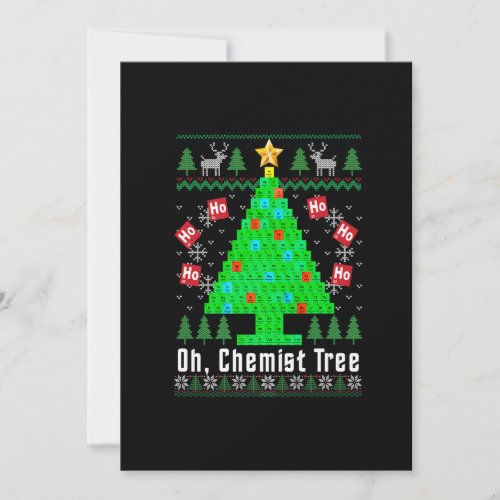 Oh Chemist Tree Merry Chemistree Chemistry Ugly Ch Holiday Card