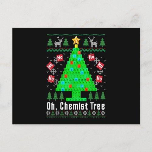 Oh Chemist Tree Merry Chemistree Chemistry Ugly Ch Holiday Postcard