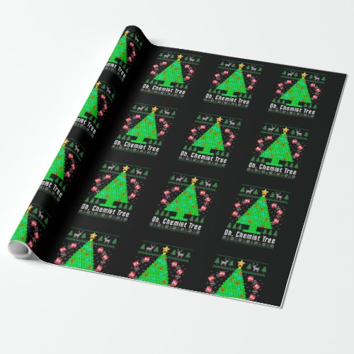 Oh Chemist Tree Merry Chemistree Chemistry Ugly Ch Wrapping Paper