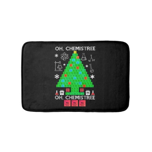 Oh Chemistree Chemist Tree Funny Science Christmas Bath Mat