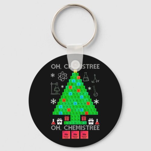 Oh Chemistree Chemist Tree Funny Science Christmas Keychain
