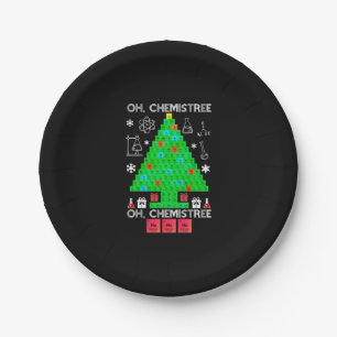 Oh Chemistree Chemist Tree Funny Science Christmas Paper Plates