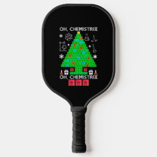Oh Chemistree Chemist Tree Funny Science Christmas Pickleball Paddle