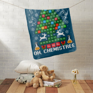 Oh Chemistree Christmas Chemistry Science Periodic Baby Blanket