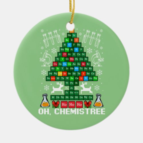 Oh Chemistree Christmas Chemistry Science Periodic Ceramic Ornament