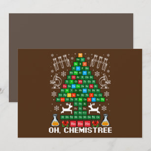 Oh Chemistree Christmas Chemistry Science Periodic Invitation