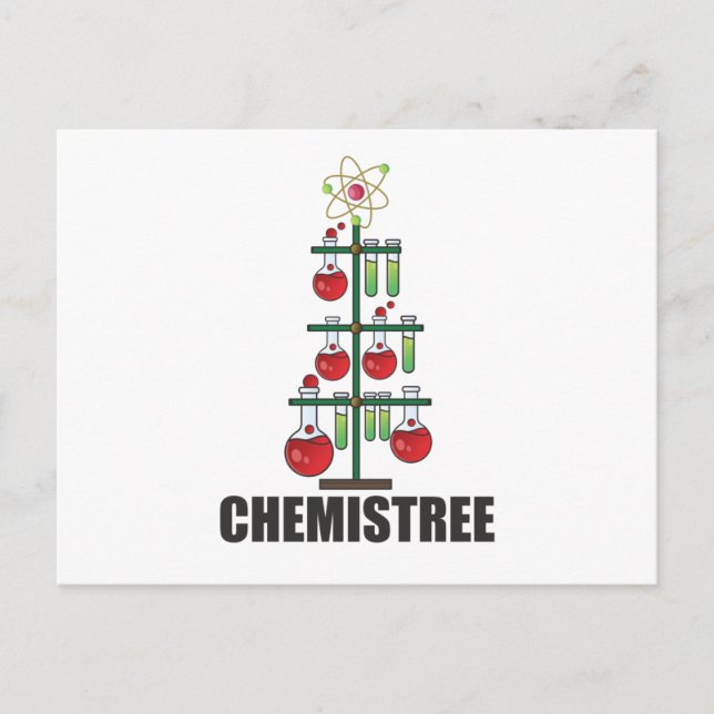 Oh Chemistree Christmas Chemistry Science teacher Postcard (Front)