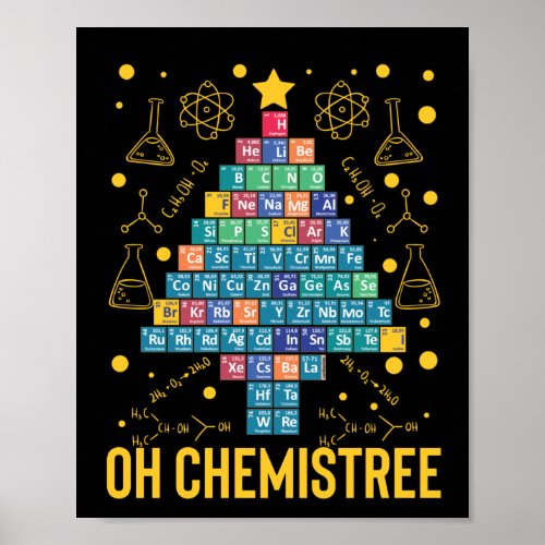 Oh Chemistree Science Christmas Tree Chemistry Poster