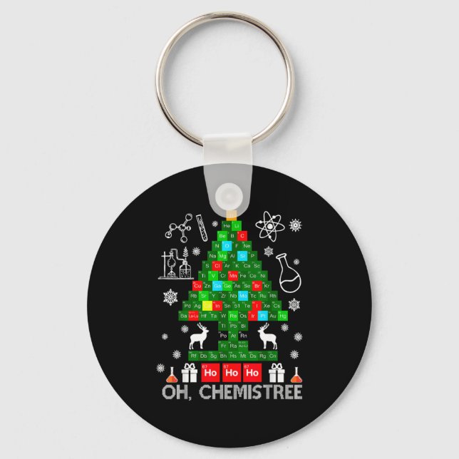 Oh Chemistree Scientist Chemical Christmas Xmas Te Keychain (Front)