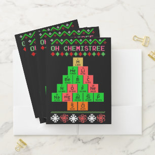Oh Chemistree - Ugly Christmas Sweater For Chemist Pocket Folder