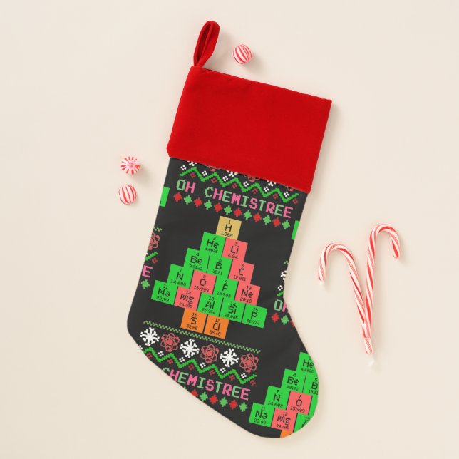 Oh Chemistree - Ugly Christmas Sweater For Chemist Stocking (Front)