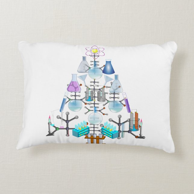 Oh Chemistry, Oh Chemist Tree Accent Pillow (Back)