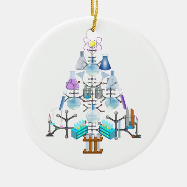 Oh Chemistry, Oh Chemist Tree Ceramic Ornament (Front)