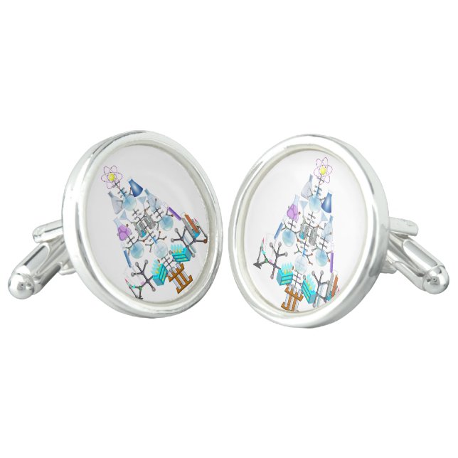 Oh Chemistry, Oh Chemist Tree Cufflinks (Angled)
