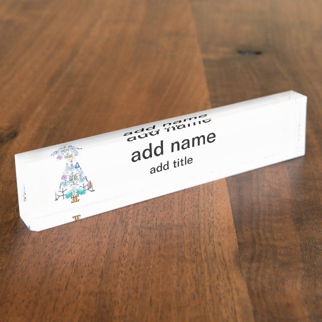 Oh Chemistry, Oh Chemist Tree Desk Name Plate (Side)
