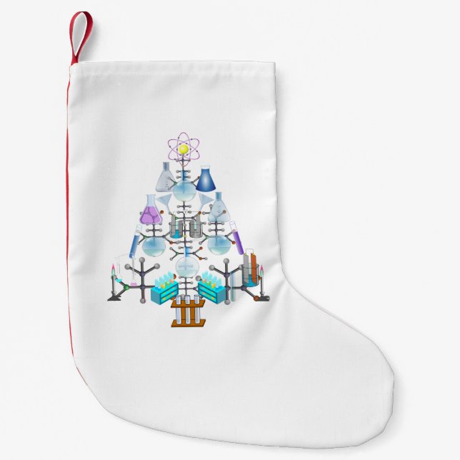 Oh Chemistry, Oh Chemist Tree Small Christmas Stocking (Front)