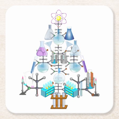 Oh Chemistry, Oh Chemist Tree Square Paper Coaster