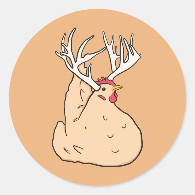 Oh Chicken Deer Classic Round Sticker (Front)