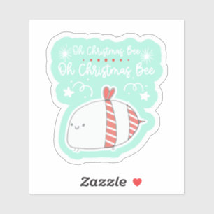 Oh Christmas Bee Holiday Honeybee Sticker