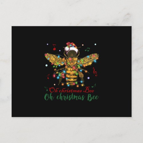 Oh Christmas Bee  Oh Christmas Bee Announcement Postcard