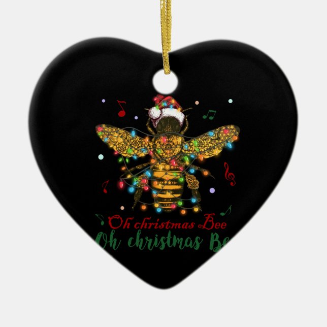 Oh Christmas Bee | Oh Christmas Bee Ceramic Ornament (Front)