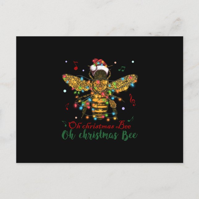 Oh Christmas Bee | Oh Christmas Bee Holiday Postcard (Front)