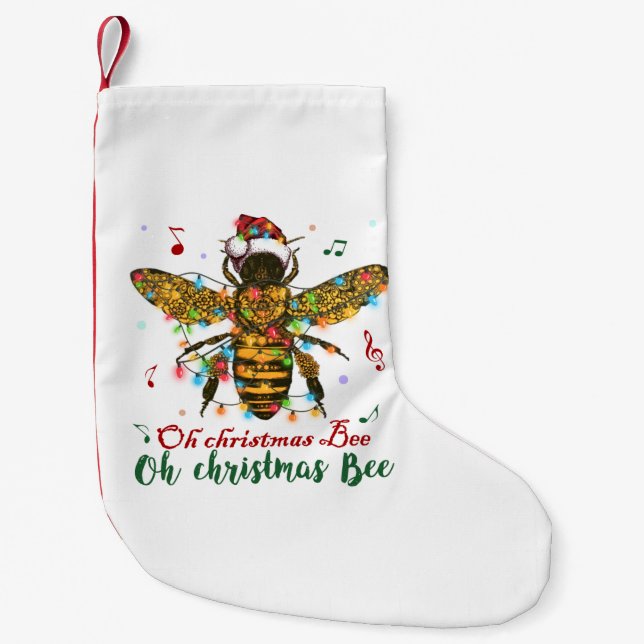 Oh Christmas Bee Oh Christmas Bee Light Small Christmas Stocking (Front)