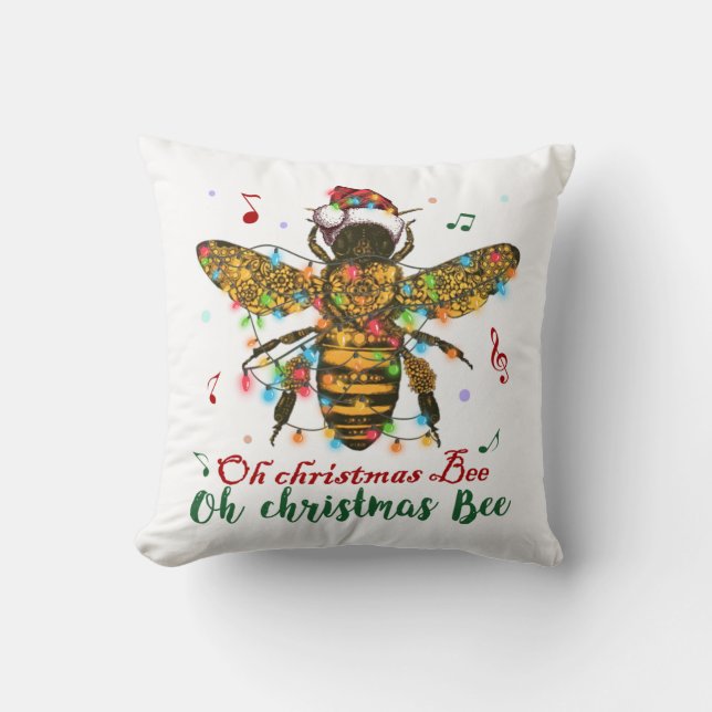 Oh Christmas Bee Oh Christmas Bee Light Throw Pillow (Front)