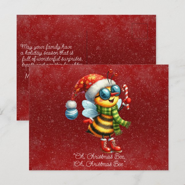 "Oh, Christmas BEE, Oh, Christmas BEE" Postcard (Front/Back)