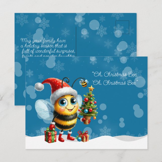 "Oh, Christmas BEE, Oh, Christmas BEE" Postcard (Front/Back)