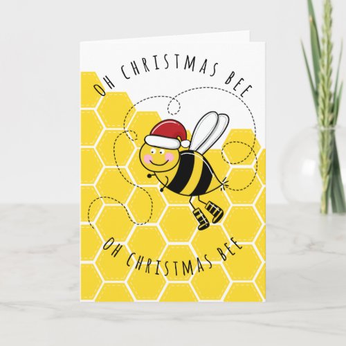 oh christmas bee tree cute funny pun card