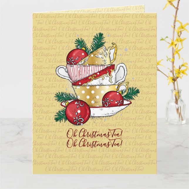 Oh Christmas Tea! Card (Yellow Flower)