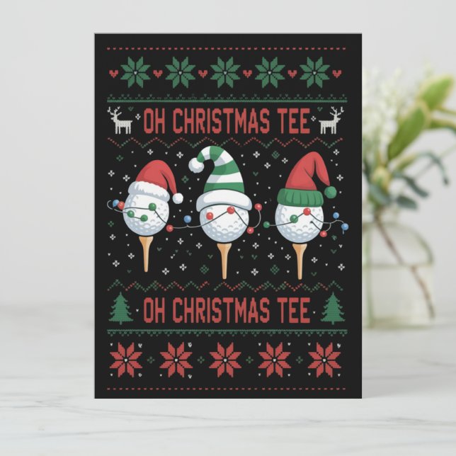 Oh Christmas Tee Ugly Golf Christmas Sweatshirt  Holiday Card (Standing Front)