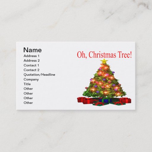 Customizable Oh Christmas Tree Business Card Templates