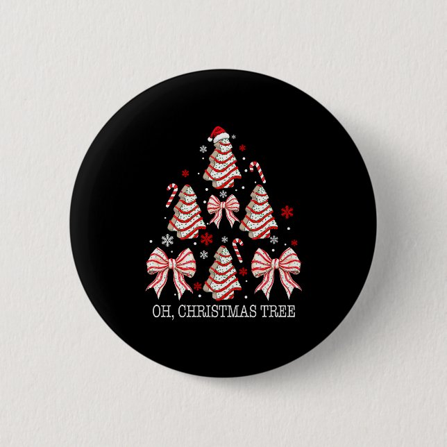 Oh Christmas Tree Cakes Debbie Becky Jen Cake Love Button (Front)