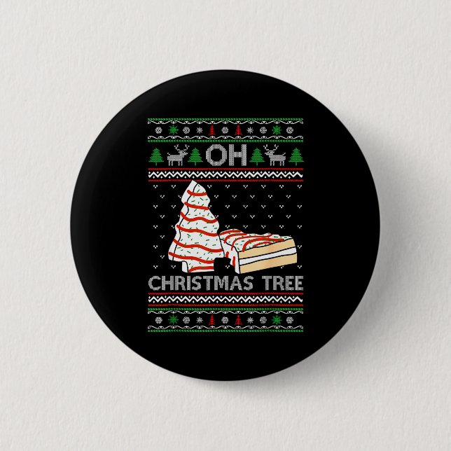 Oh Christmas Tree Cakes Debbie Becky Jen Cake Love Button (Front)