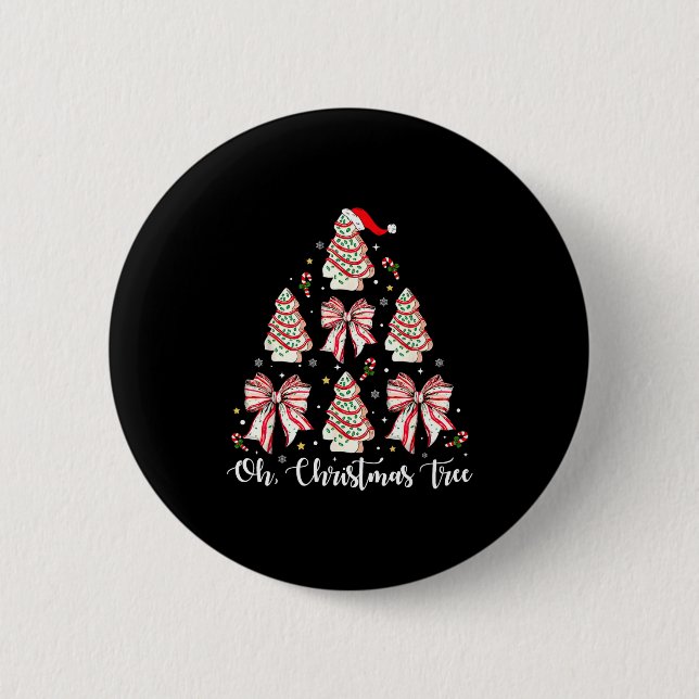Oh Christmas Tree Cakes Debbie Becky Jen Cake Love Button (Front)