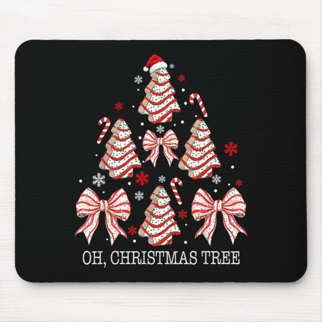 Oh Christmas Tree Cakes Debbie Becky Jen Cake Love Mouse Pad (Front)