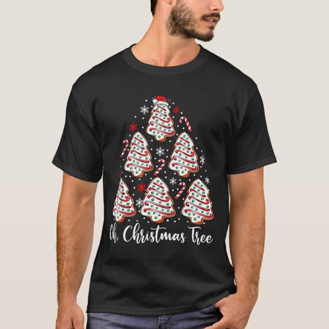 Oh Christmas Tree Cakes Debbie Becky Jen Cake Love T-Shirt (Front)