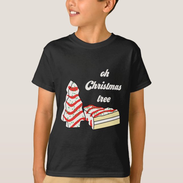 Oh Christmas Tree Cakes Debbie Funny Christmas Sna T-Shirt (Front)