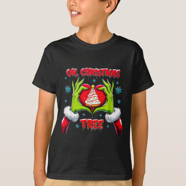 Oh Christmas Tree Debbie Cake Lovers Funny Holiday T-Shirt (Front)