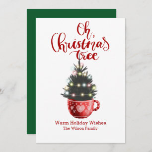 Oh Christmas Tree Hot Chocolate Personalized Holiday Card