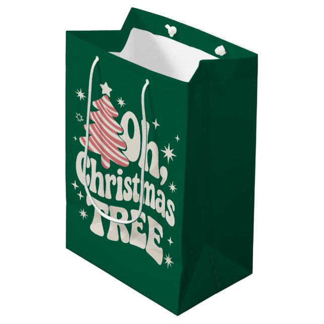 Oh Christmas Tree Light Merry Christmas Xmas  Medium Gift Bag (Front Angled)