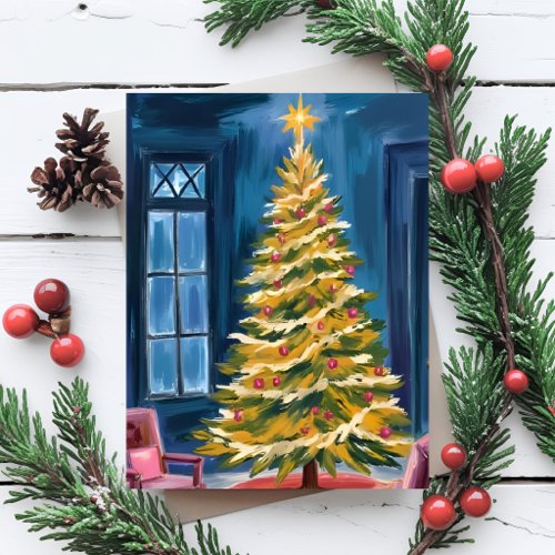 Oh Christmas Tree Merry Watercolor Holiday Card