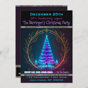 Oh Christmas Tree Party Time  Invitation