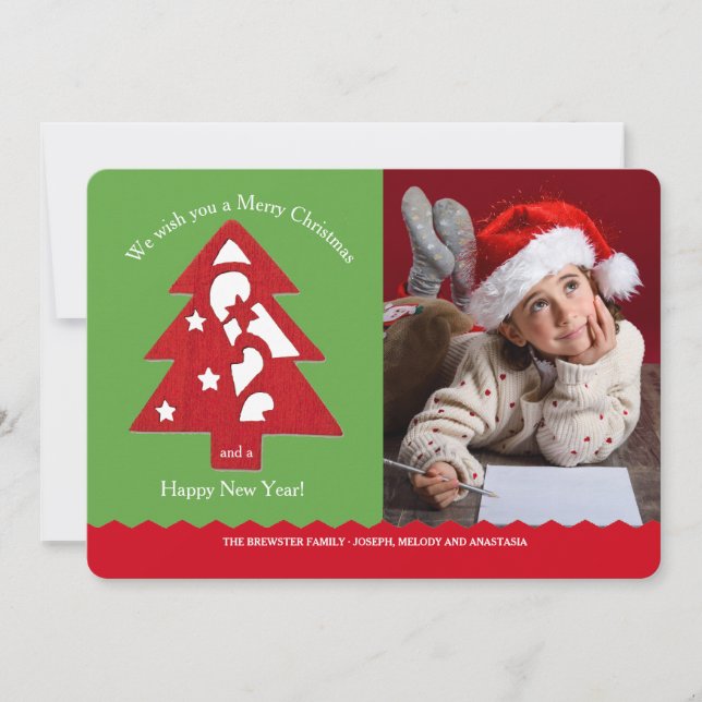 Oh Christmas Tree Photo Holiday Card (Front)