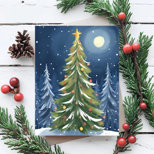 Oh Christmas Tree Snowy Winter Wonderland Holiday Card