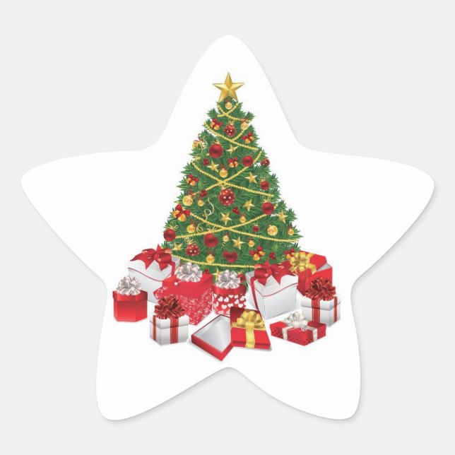 Oh Christmas tree Star Sticker (Front)