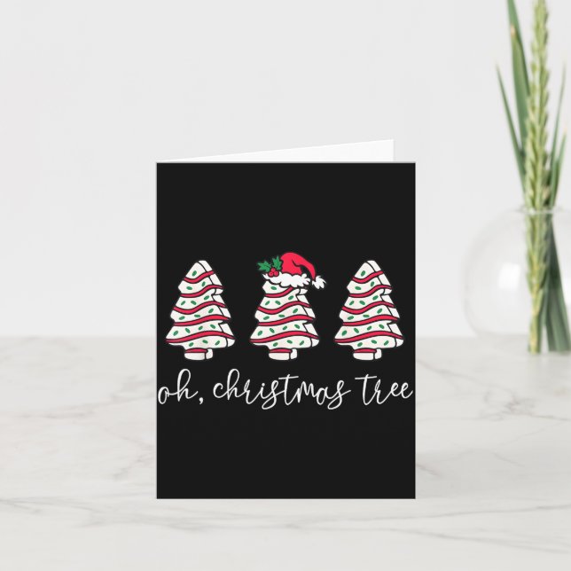 Oh Christmas Tree Sweater Christmas Tree Cake Farm Card (Front)
