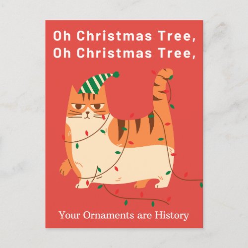 Oh Christmas Tree Your Ornaments are History Holiday Postcard